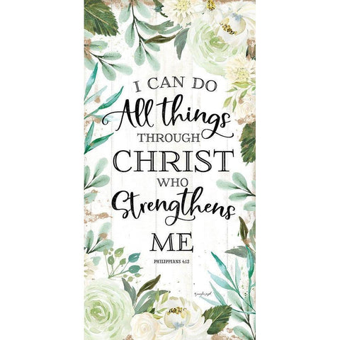 I Can Do All Things Through Christ II White Modern Wood Framed Art Print by Pugh, Jennifer