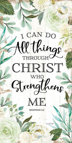 I Can Do All Things Through Christ II Black Ornate Wood Framed Art Print with Double Matting by Pugh, Jennifer