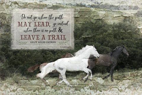 Leave a Trail White Modern Wood Framed Art Print with Double Matting by Pugh, Jennifer