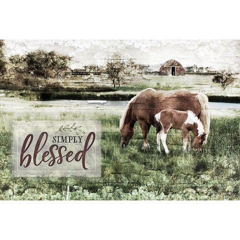 Simply Blessed White Modern Wood Framed Art Print by Pugh, Jennifer