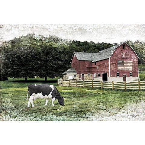 Cow Black Modern Wood Framed Art Print with Double Matting by Pugh, Jennifer