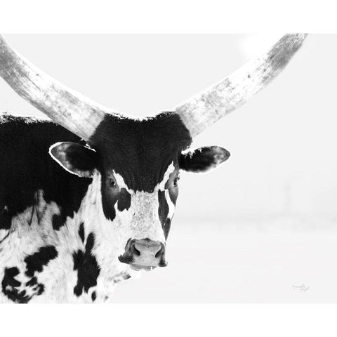 Longhorn V White Modern Wood Framed Art Print by Pugh, Jennifer