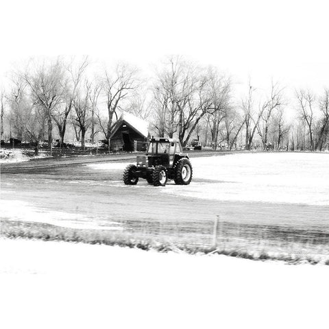 Tractor White Modern Wood Framed Art Print by Pugh, Jennifer