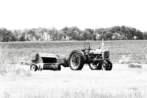 Tractor III White Modern Wood Framed Art Print with Double Matting by Pugh, Jennifer