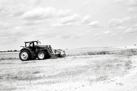 Tractor IV Black Ornate Wood Framed Art Print with Double Matting by Pugh, Jennifer