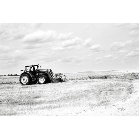 Tractor IV Black Modern Wood Framed Art Print with Double Matting by Pugh, Jennifer