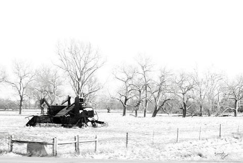 Tractor VII Black Ornate Wood Framed Art Print with Double Matting by Pugh, Jennifer