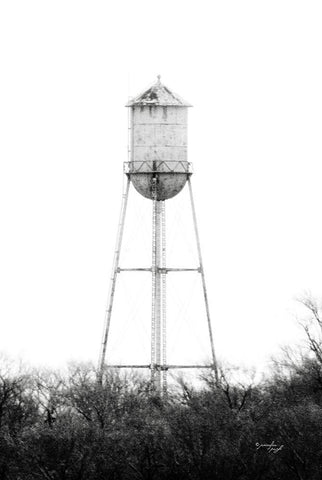 Water Tower White Modern Wood Framed Art Print with Double Matting by Pugh, Jennifer