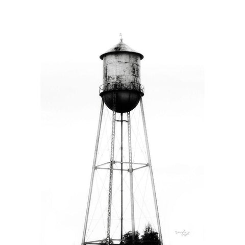 Water Tower II Black Modern Wood Framed Art Print with Double Matting by Pugh, Jennifer