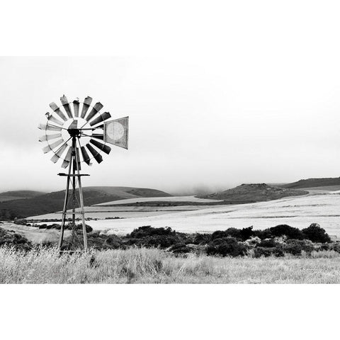 Windmill II Black Modern Wood Framed Art Print with Double Matting by Pugh, Jennifer