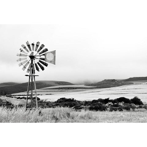 Windmill II Black Modern Wood Framed Art Print by Pugh, Jennifer