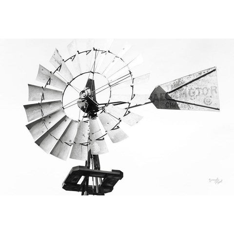 Windmill III White Modern Wood Framed Art Print by Pugh, Jennifer