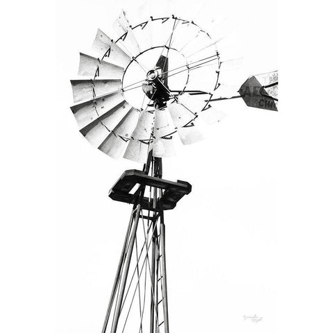 Windmill V White Modern Wood Framed Art Print by Pugh, Jennifer