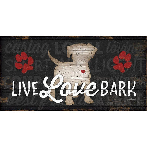 Live Love Bark Gold Ornate Wood Framed Art Print with Double Matting by Pugh, Jennifer