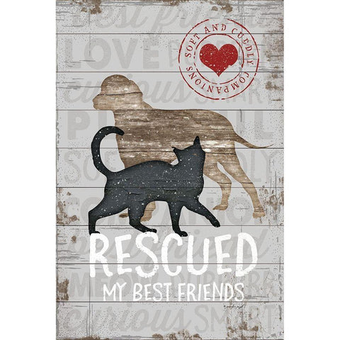 Rescued My Best Friend Gold Ornate Wood Framed Art Print with Double Matting by Pugh, Jennifer