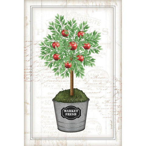 Apple Topiary White Modern Wood Framed Art Print by Pugh, Jennifer