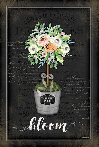Floral Topiary III Black Ornate Wood Framed Art Print with Double Matting by Pugh, Jennifer