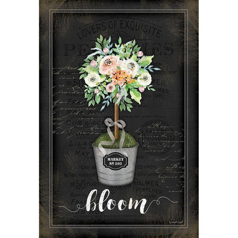 Floral Topiary III Black Modern Wood Framed Art Print by Pugh, Jennifer