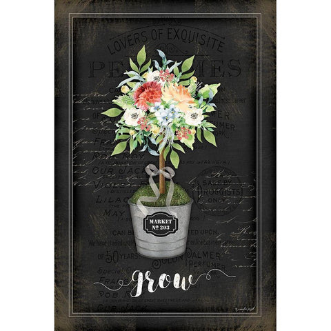 Floral Topiary IV White Modern Wood Framed Art Print by Pugh, Jennifer