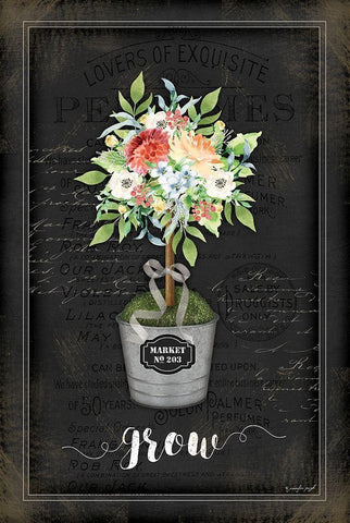 Floral Topiary IV Black Ornate Wood Framed Art Print with Double Matting by Pugh, Jennifer