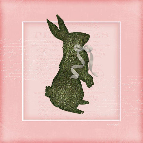 Bunny - Pink Black Modern Wood Framed Art Print by Pugh, Jennifer