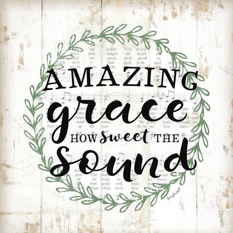 Amazing Grace Gold Ornate Wood Framed Art Print with Double Matting by Pugh, Jennifer