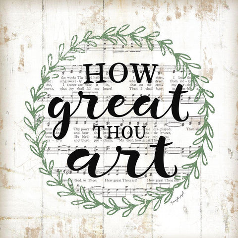 How Great Thou Art White Modern Wood Framed Art Print with Double Matting by Pugh, Jennifer