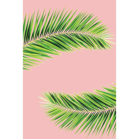 Pink Palm II White Modern Wood Framed Art Print by Pugh, Jennifer