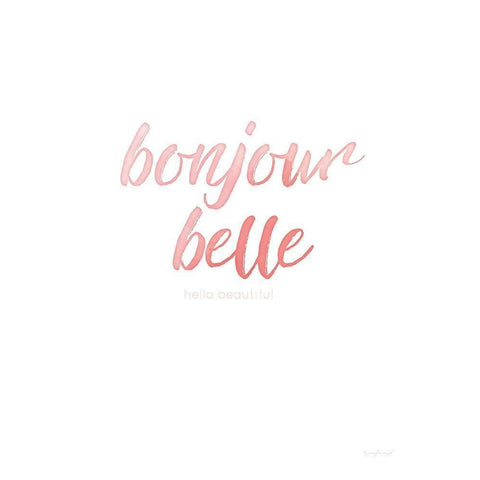 Bonjour Belle Black Modern Wood Framed Art Print by Pugh, Jennifer