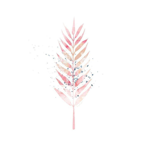 Pink Leaf III White Modern Wood Framed Art Print by Pugh, Jennifer