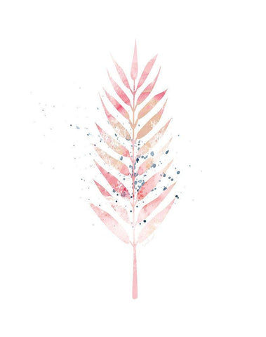 Pink Leaf III White Modern Wood Framed Art Print with Double Matting by Pugh, Jennifer