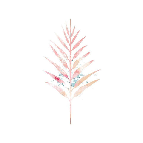 Pink Leaf IV White Modern Wood Framed Art Print by Pugh, Jennifer