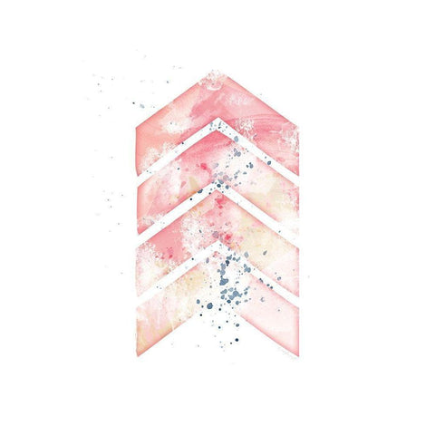 Pink Geometric Arrow White Modern Wood Framed Art Print by Pugh, Jennifer