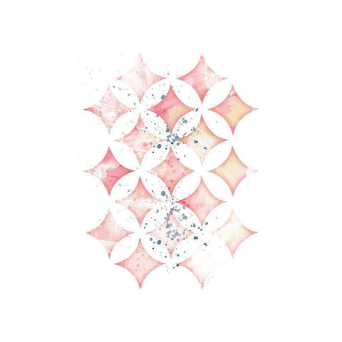 Pink Geometric Diamonds White Modern Wood Framed Art Print by Pugh, Jennifer