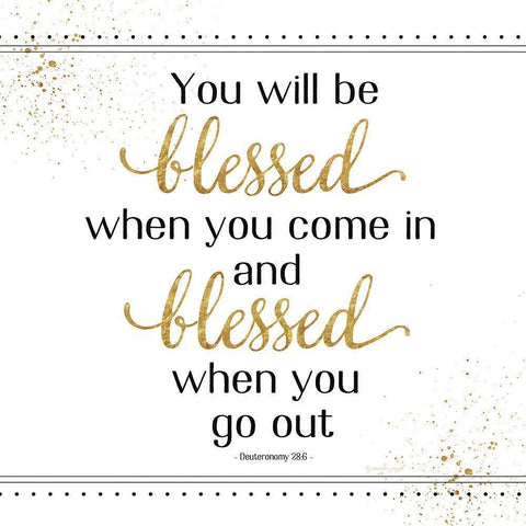 You Will Be Blessed White Modern Wood Framed Art Print by Pugh, Jennifer