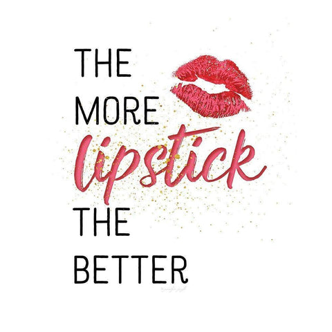 The More Lipsitck, The Better White Modern Wood Framed Art Print by Pugh, Jennifer