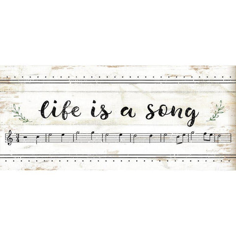 Life is a Song Black Modern Wood Framed Art Print with Double Matting by Pugh, Jennifer