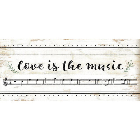 Love is the Music White Modern Wood Framed Art Print by Pugh, Jennifer