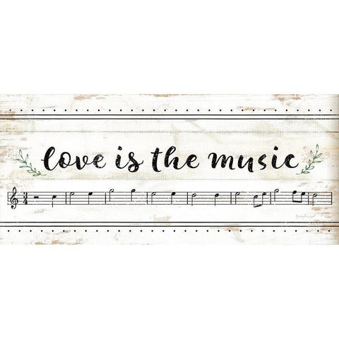 Love is the Music Gold Ornate Wood Framed Art Print with Double Matting by Pugh, Jennifer