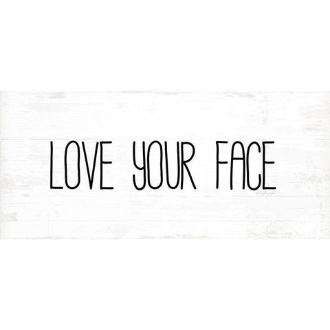 Love Your Face Black Modern Wood Framed Art Print with Double Matting by Pugh, Jennifer