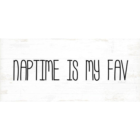 Naptime is My Fav Black Modern Wood Framed Art Print with Double Matting by Pugh, Jennifer