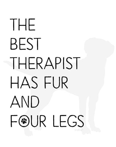 The Best Therapist White Modern Wood Framed Art Print with Double Matting by Pugh, Jennifer