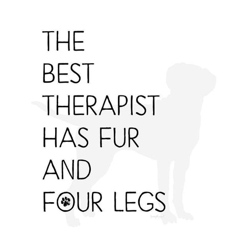 The Best Therapist White Modern Wood Framed Art Print by Pugh, Jennifer