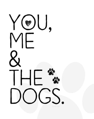 You, Me and The Dogs Black Ornate Wood Framed Art Print with Double Matting by Pugh, Jennifer