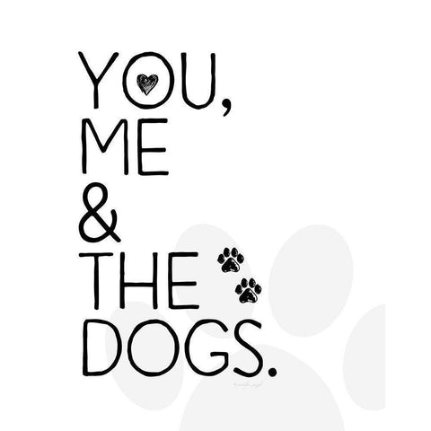 You, Me and The Dogs White Modern Wood Framed Art Print by Pugh, Jennifer