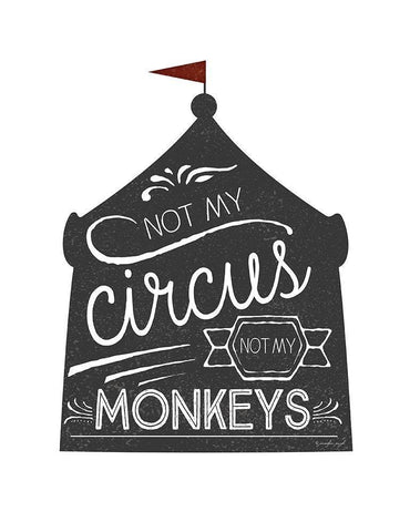 Not My Circus White Modern Wood Framed Art Print with Double Matting by Pugh, Jennifer