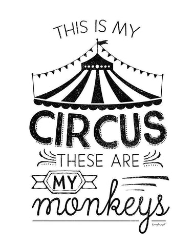 This is My Circus White Modern Wood Framed Art Print with Double Matting by Pugh, Jennifer