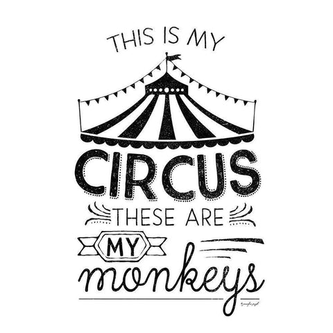 This is My Circus White Modern Wood Framed Art Print by Pugh, Jennifer