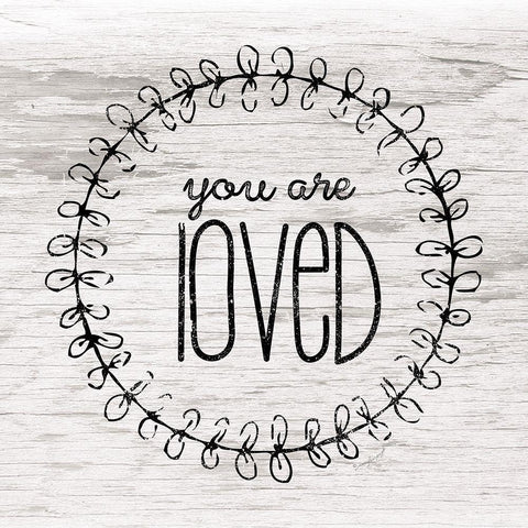 You Are Loved Black Ornate Wood Framed Art Print with Double Matting by Pugh, Jennifer