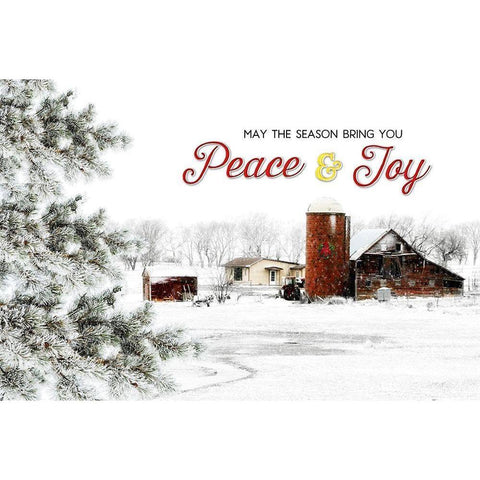 Peace and Joy Barn Black Modern Wood Framed Art Print with Double Matting by Pugh, Jennifer